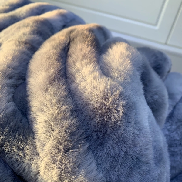 Tie-Dyed Rabbit Fur Elastic Blankets Faux Fur Throws